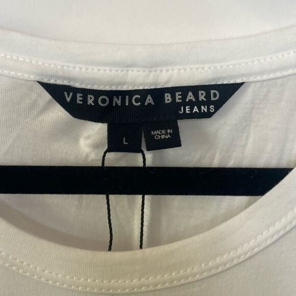 Veronica Beard Tilney Striped Jersey Paneled Cotton Poplin Midi Dress Large NWT - Picture 10 of 14